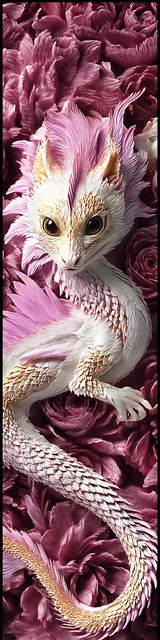 Free dragon bookmark featuring a squat dragon